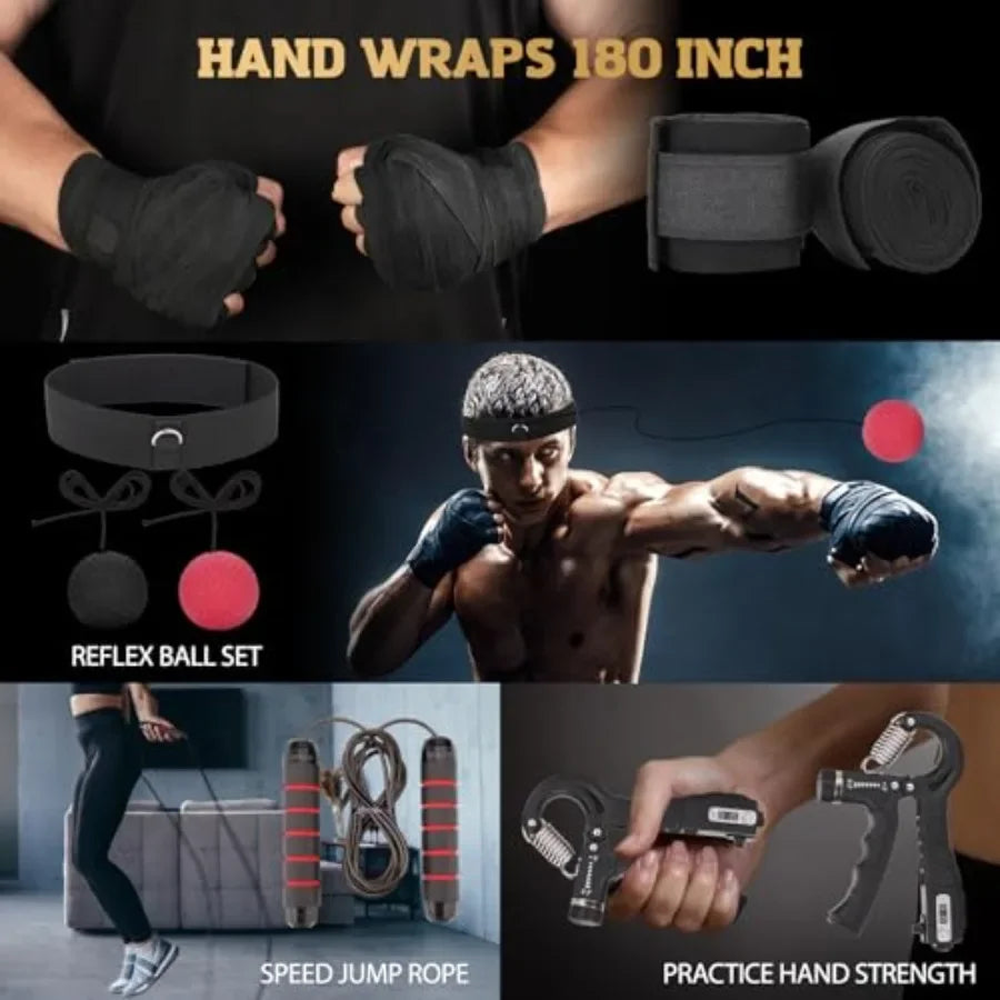 4ft PU Leather Heavy Boxing Bag Set