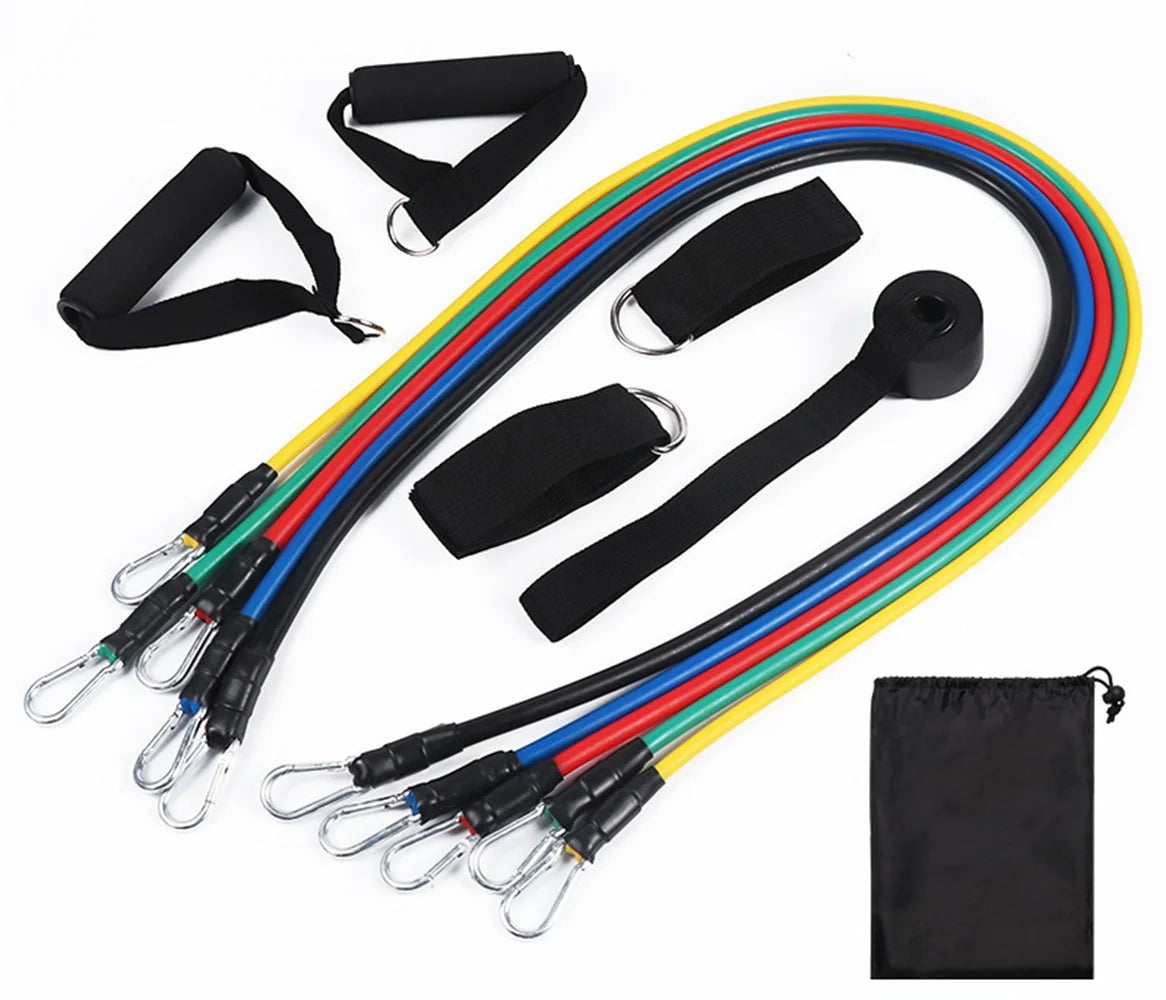 5-Tube Fitness Resistance Band, Multifunction Elastic Tension Rope