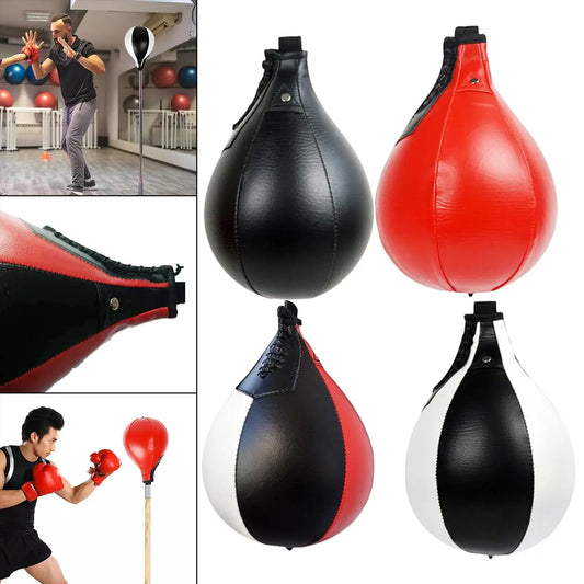 PU Leather Boxing Ball Punch Bag Speedballs Fitness Pear-Shaped Mma Training
