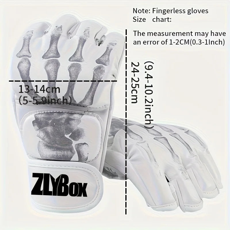 PU Half-Finger Boxing Gloves (1 Pair)