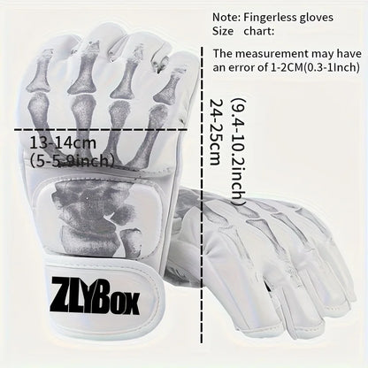 PU Half-Finger Boxing Gloves (1 Pair)