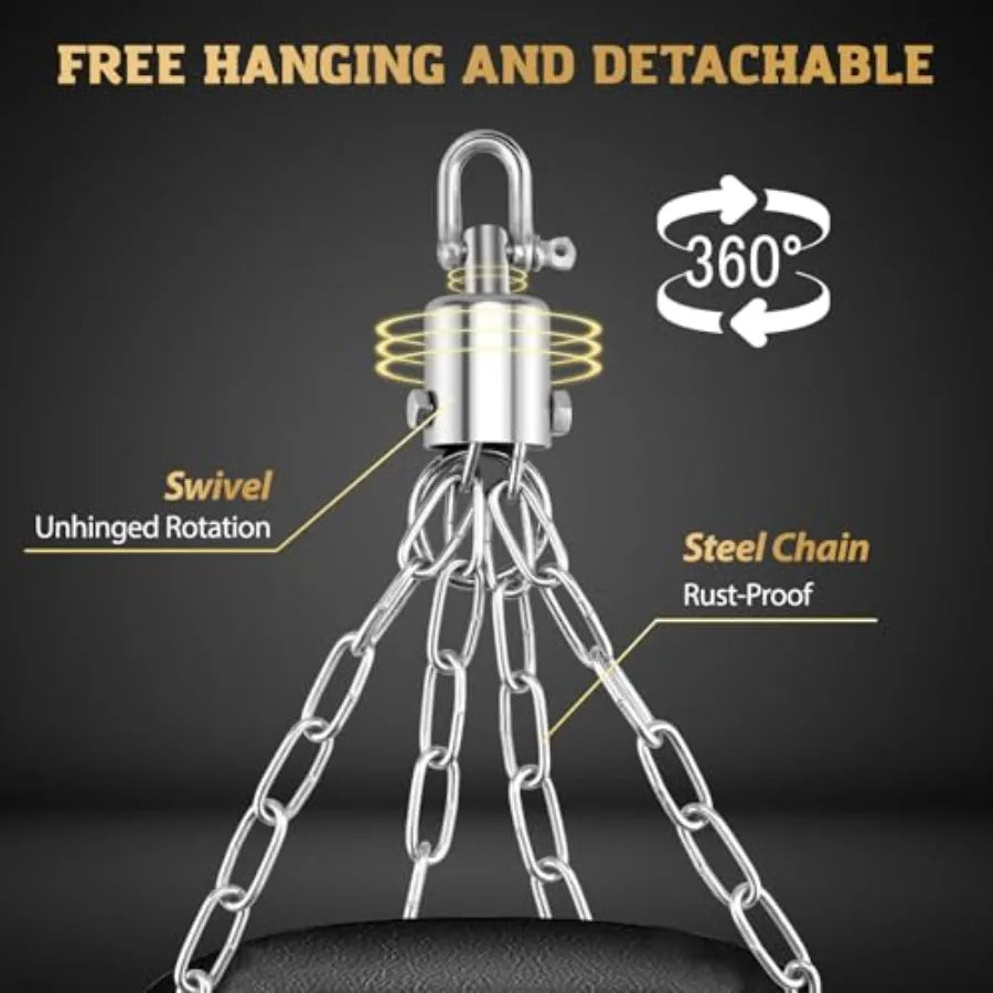 4ft PU Leather Heavy Boxing Bag Set