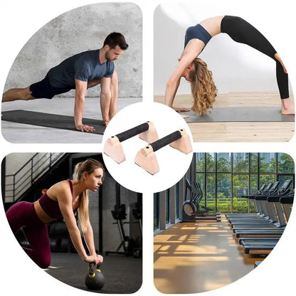 Wooden Push-Up Stand, Non-Slip Push-Up Bars