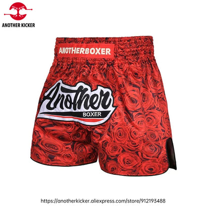 Boxing Pants Women Men Muay Thai Shorts Youth Adult Roses BJJ MMA Training Shorts Fitness Workout Boxer Fight Kickboxing Shorts