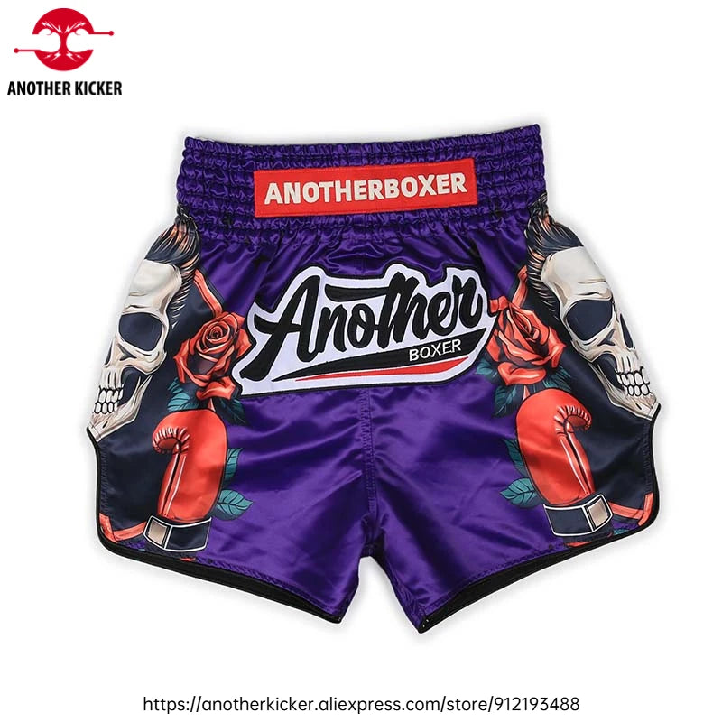Boxing Pants Women Men Muay Thai Shorts Youth Adult Roses BJJ MMA Training Shorts Fitness Workout Boxer Fight Kickboxing Shorts