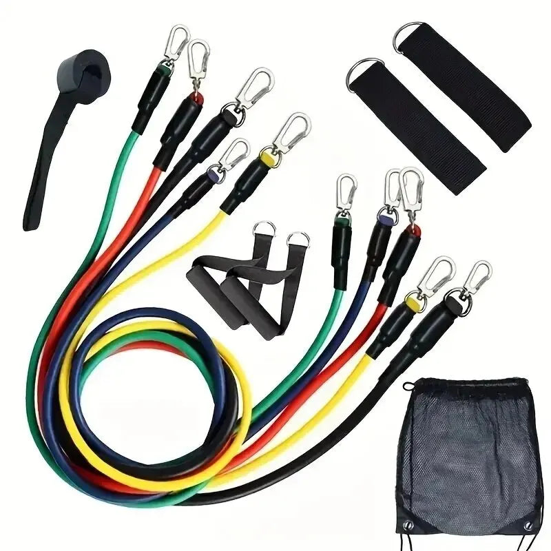 11pcs/Set Pull Rope, Resistance Bands, Portable Fitness Equipment, Ankle Strap, Chest Expander