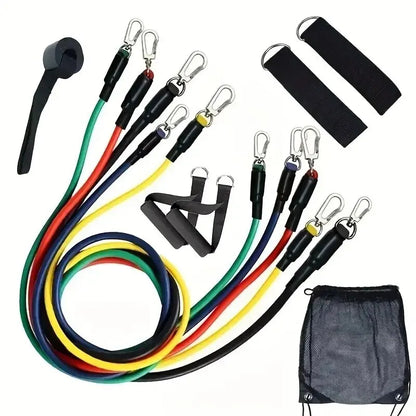 11pcs/Set Pull Rope, Resistance Bands, Portable Fitness Equipment, Ankle Strap, Chest Expander