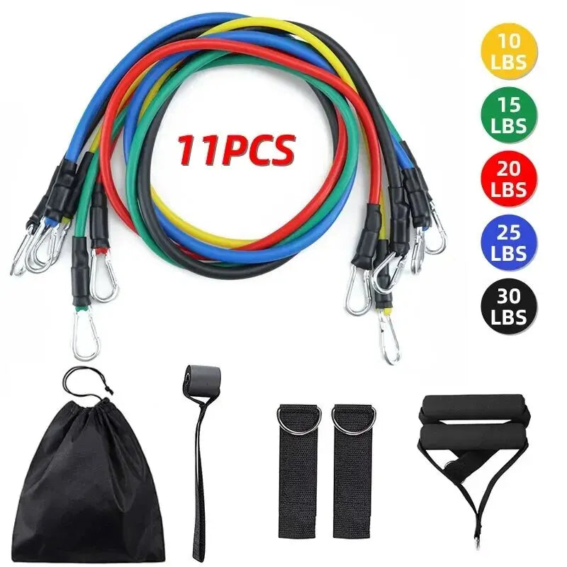 11pcs/Set Pull Rope, Resistance Bands, Portable Fitness Equipment, Ankle Strap, Chest Expander