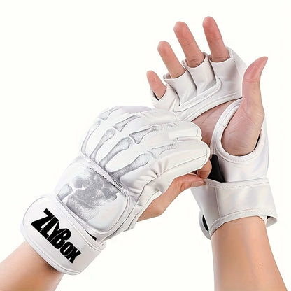 PU Half-Finger Boxing Gloves (1 Pair)