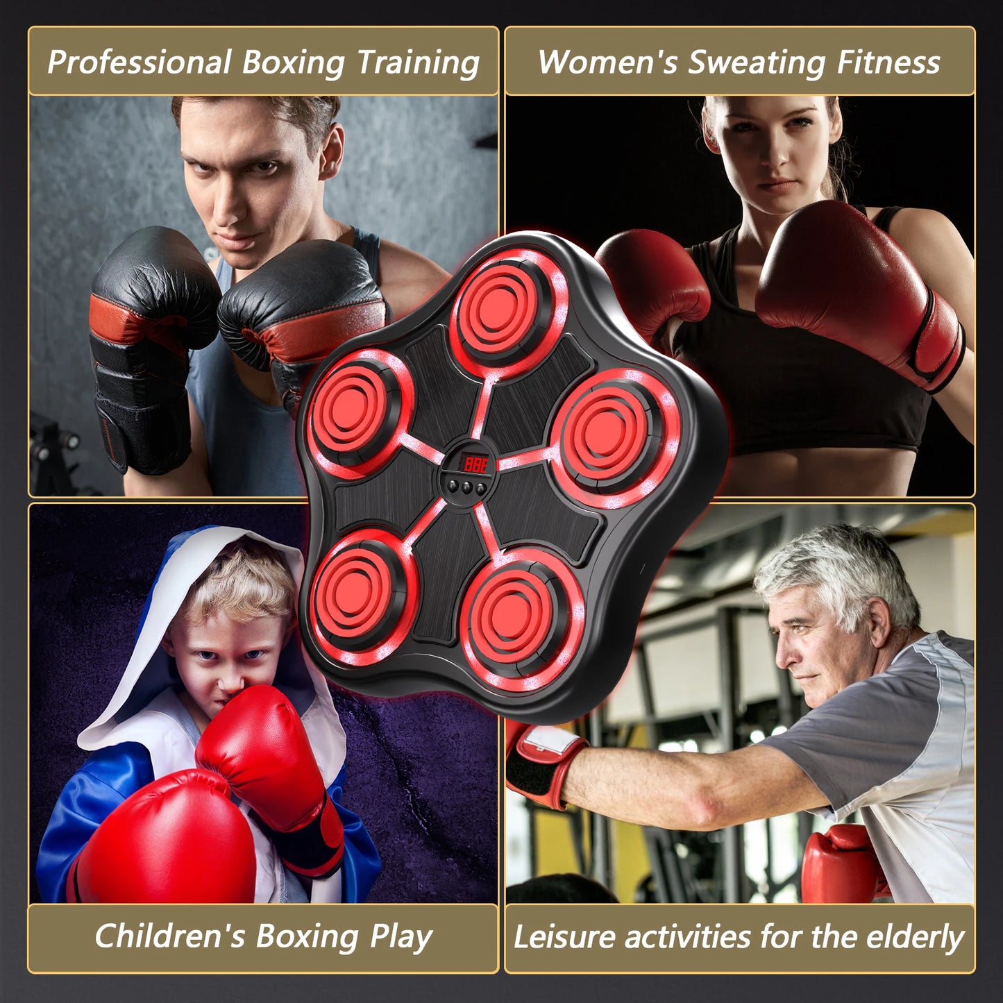 Smart Music Boxing Machine, Wall-Mounted, Adjustable Height