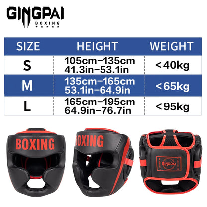 6-Color Leather Boxing Headgear