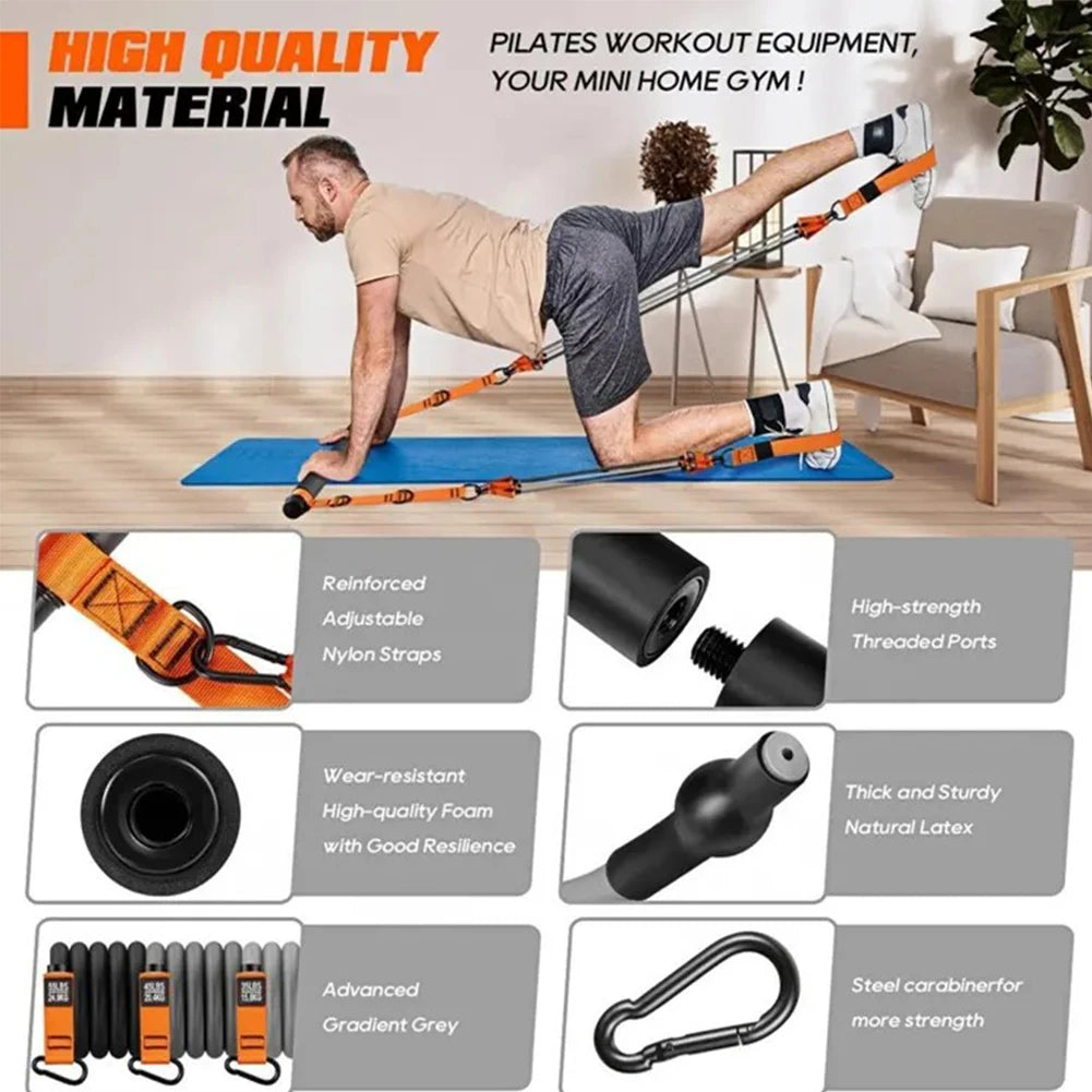 Full-Body Resistance Bands Set, Home Gym Pilates & Strength Kit