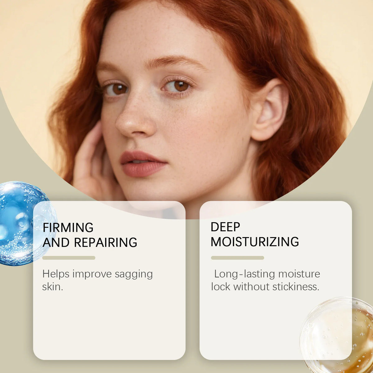 Copper Peptide Serum Tighten Skin Firming Deep Hydration Face Care Anti Sagging Improve Texture Hyaluronic Acid Facial Serum