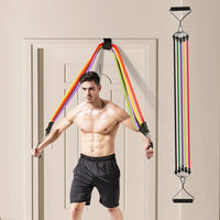 Bodybuilding Resistance Bands Set Multi-function Tensioner Suit Muscle Training Belt Elastic Bands Portable Fitness Equipment