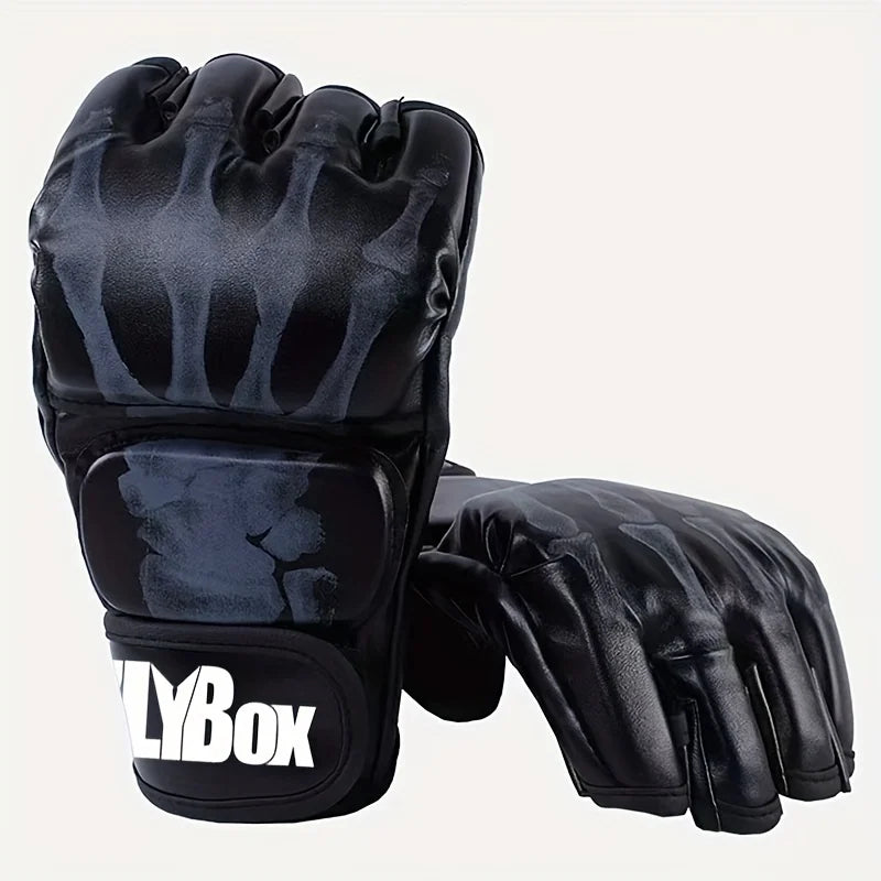 PU Half-Finger Boxing Gloves (1 Pair)