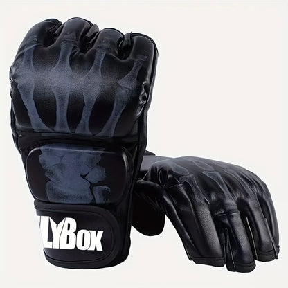 PU Half-Finger Boxing Gloves (1 Pair)
