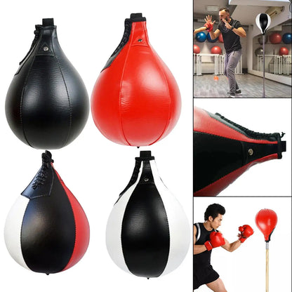 PU Leather Boxing Ball Punch Bag Speedballs Fitness Pear-Shaped Mma Training