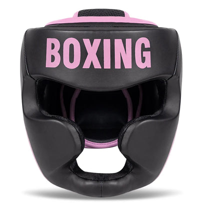 6-Color Leather Boxing Headgear