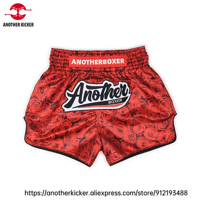 Boxing Pants Women Men Muay Thai Shorts Youth Adult Roses BJJ MMA Training Shorts Fitness Workout Boxer Fight Kickboxing Shorts