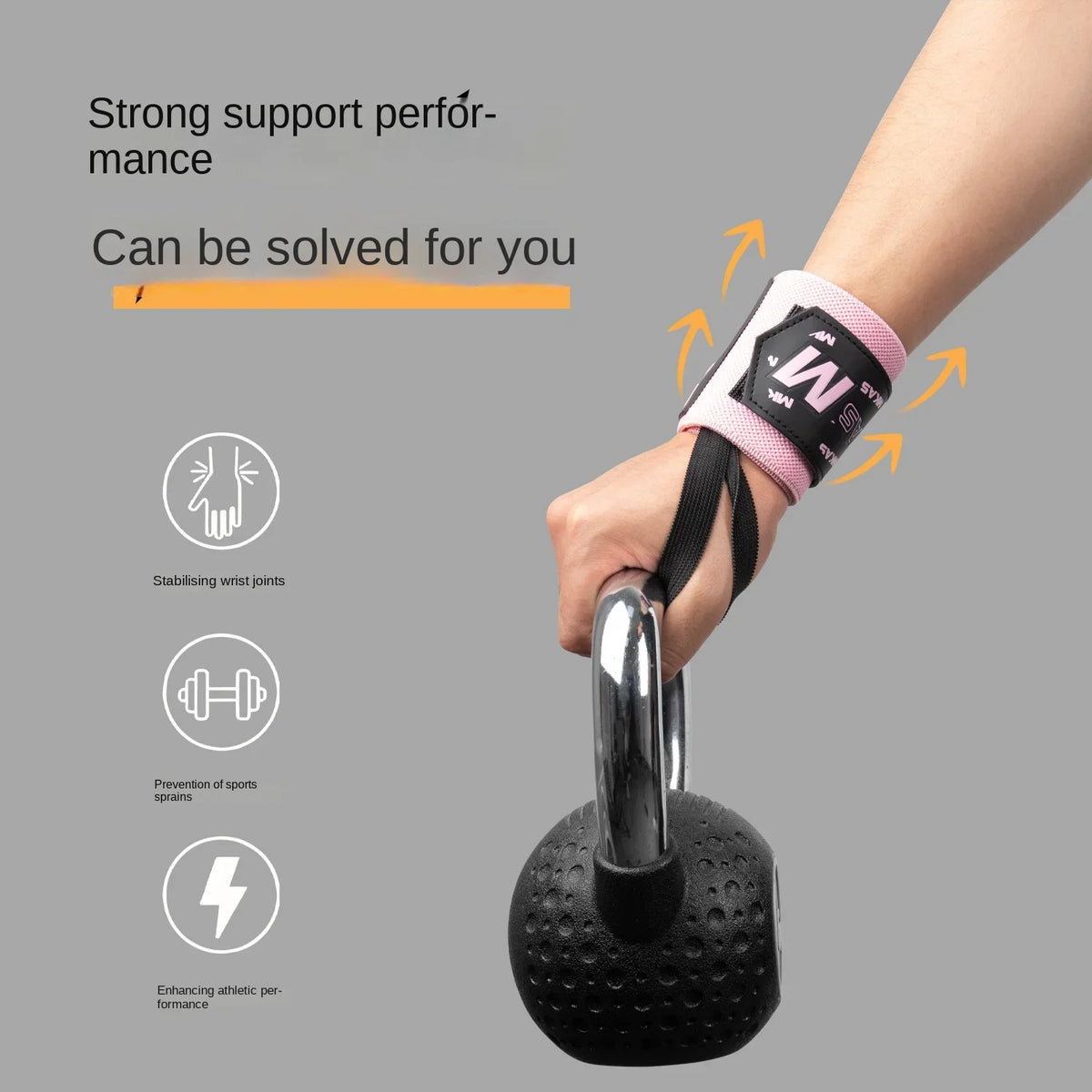 2PCS Weightlifting Wrist Bands