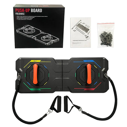 20-in-1 Multifunctional Push-Up Board Home Gym Workout Stands + Resistance Bands