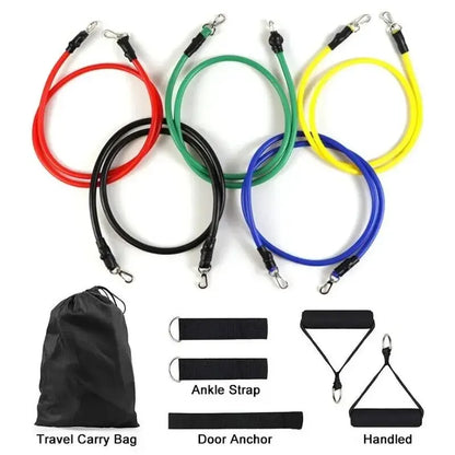 11pcs/Set Pull Rope, Resistance Bands, Portable Fitness Equipment, Ankle Strap, Chest Expander