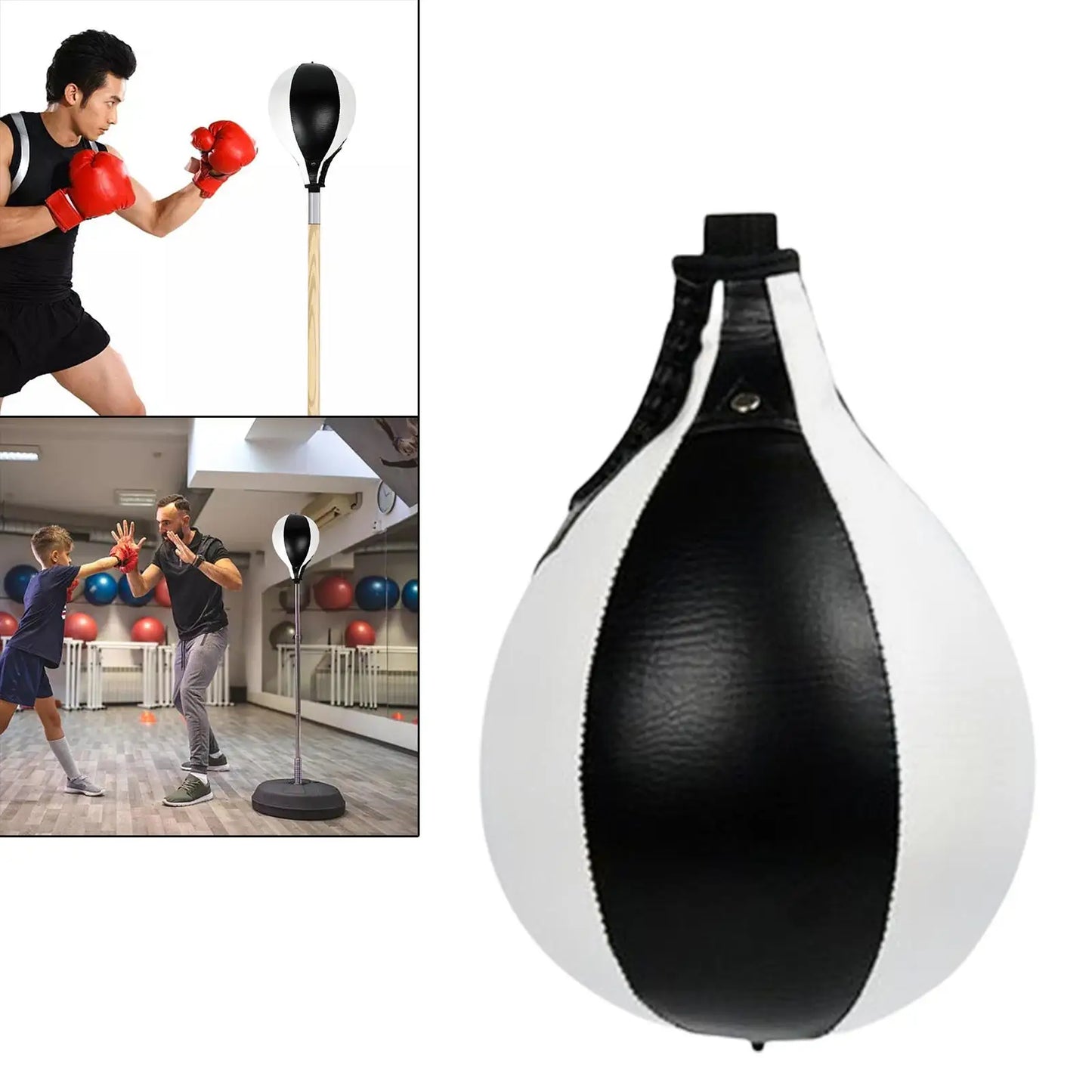 PU Leather Boxing Ball Punch Bag Speedballs Fitness Pear-Shaped Mma Training