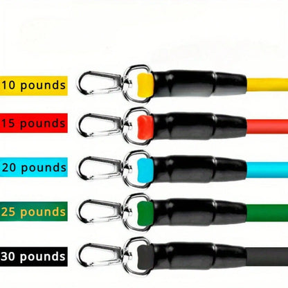 11-Piece Resistance Bands Set w/Anchor Handles for Home Fitness & Relaxation