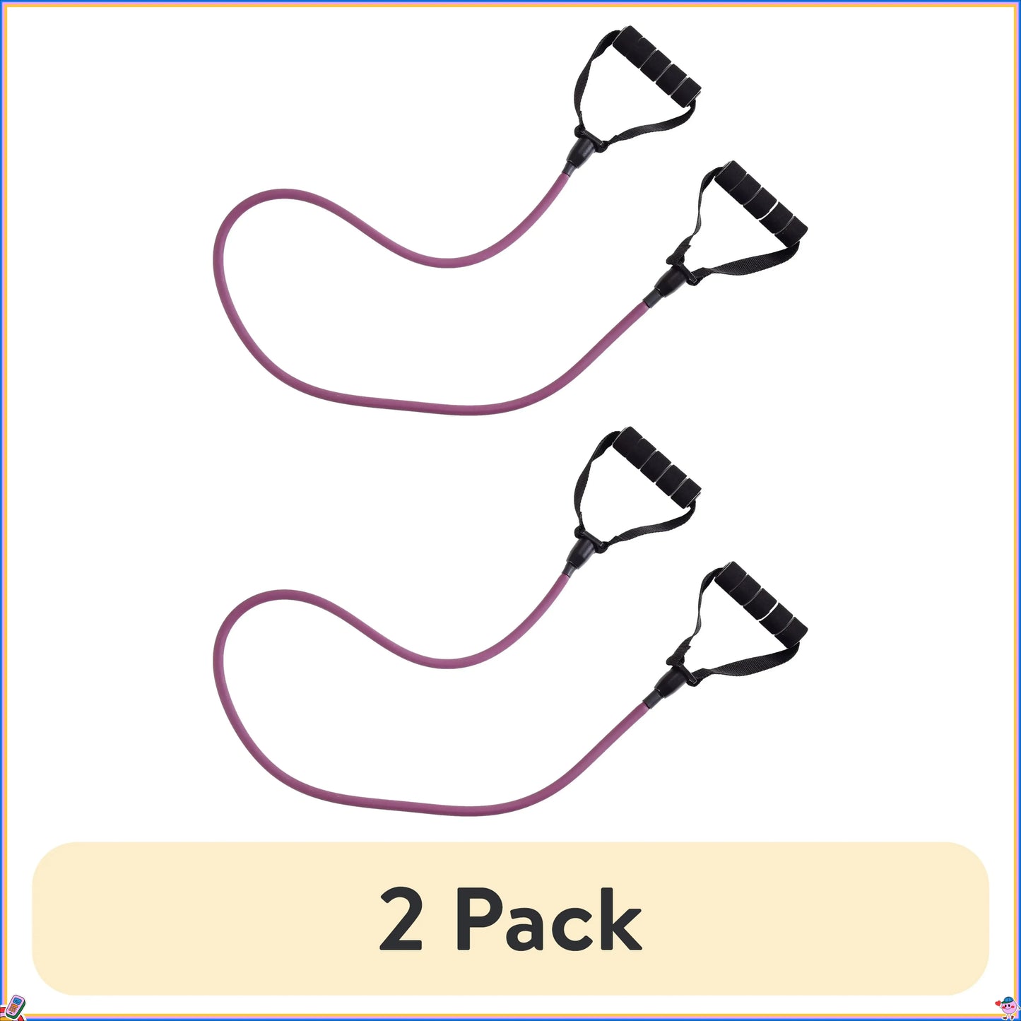 [2-Pack] Purple Medium Resistance Fitness Bands