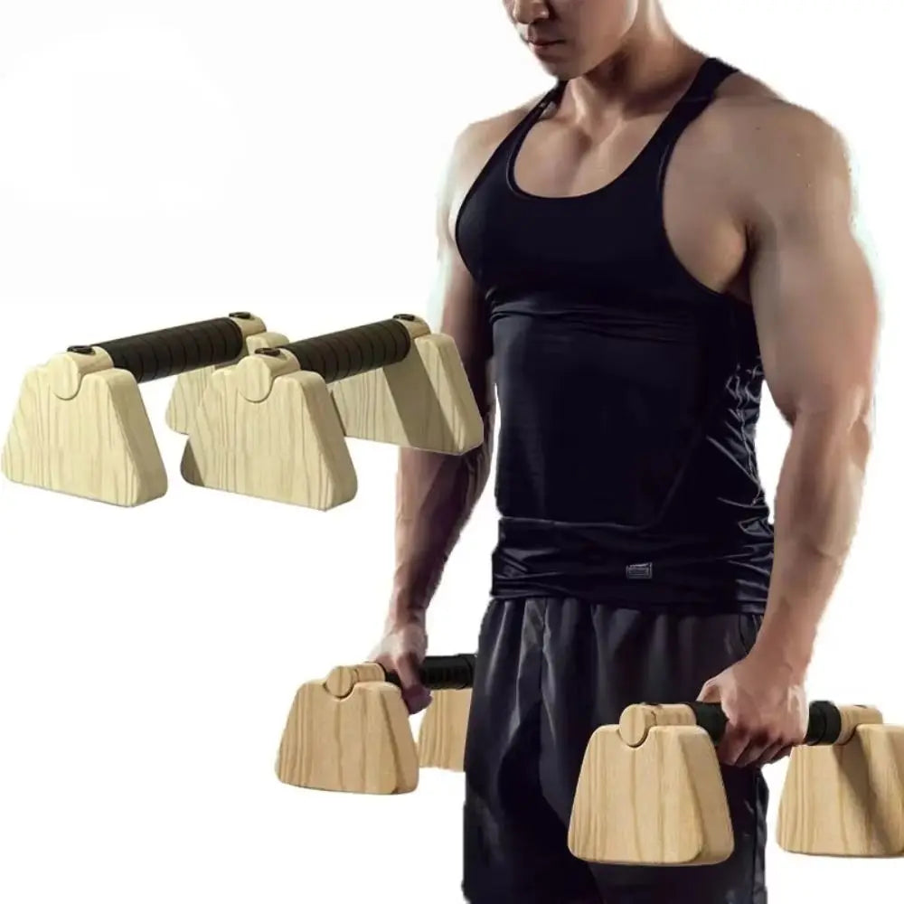 Street Fitness Push-Up Bars (1 Pair), Solid Wood Push-Up Rack