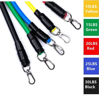 11pcs 100/150LB Resistance Bands Set, Portable Fitness Equipment