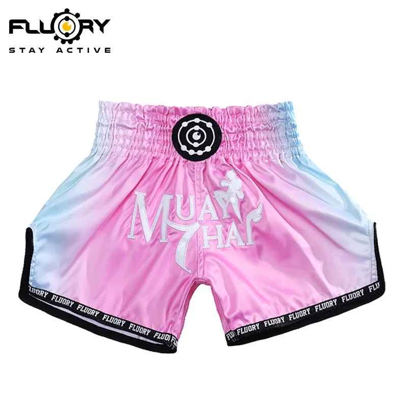 Floral Beautiful Gradient Women's Muay Thai Shorts Fighting Martial Arts