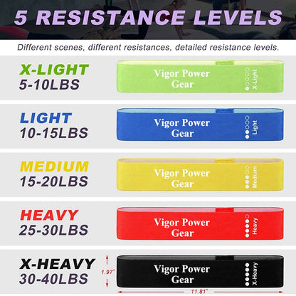 5-Pack Booty Bands, Fabric Resistance Bands for Glutes