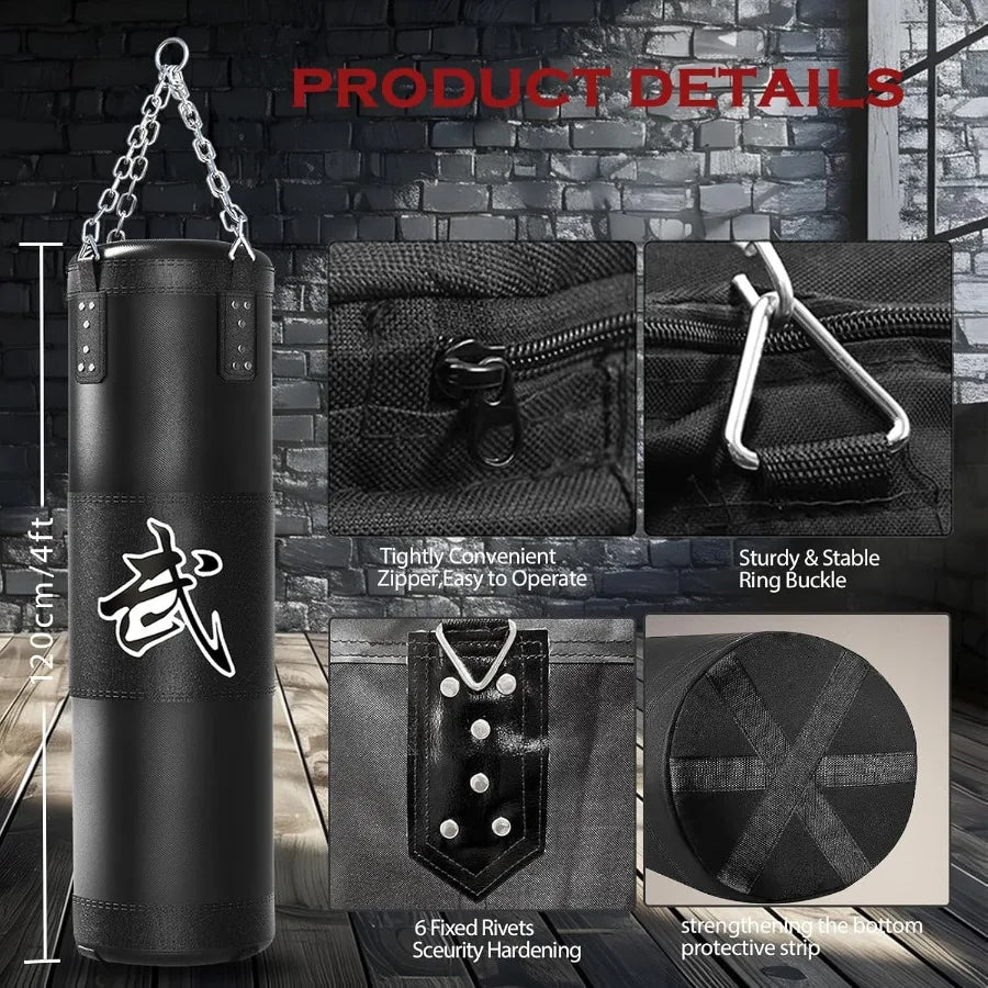 4ft Heavy Punching Bag Set with Gloves