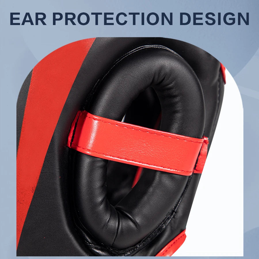 6-Color Leather Boxing Headgear