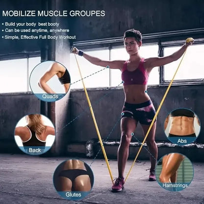 3pcs Elastic Workout Bands, Yoga Tension & Resistance Bands