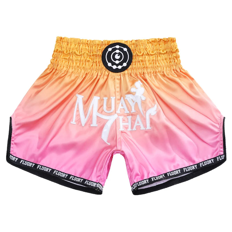 Floral Beautiful Gradient Women's Muay Thai Shorts Fighting Martial Arts