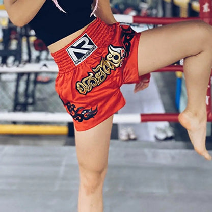 Adults Muay Thai Cord Design Kickboxing Shorts Boys Girls Martial Arts