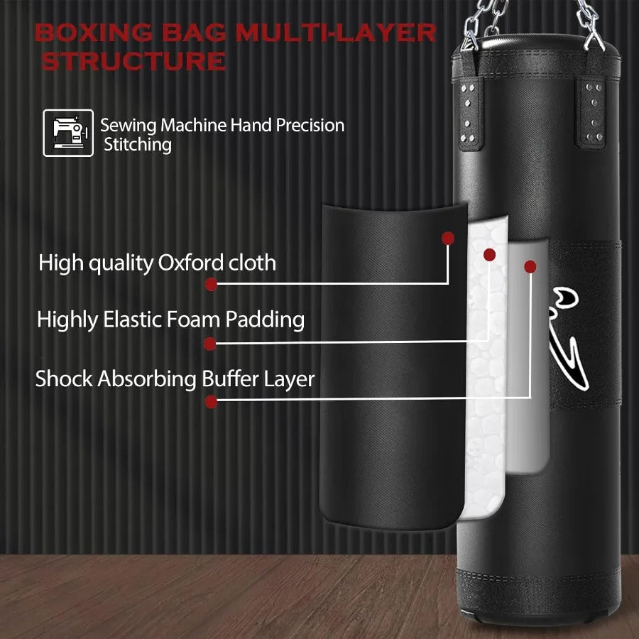 4ft Heavy Punching Bag Set with Gloves