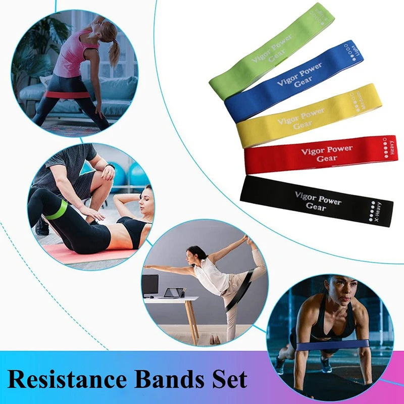 5-Pack Booty Bands, Fabric Resistance Bands for Glutes