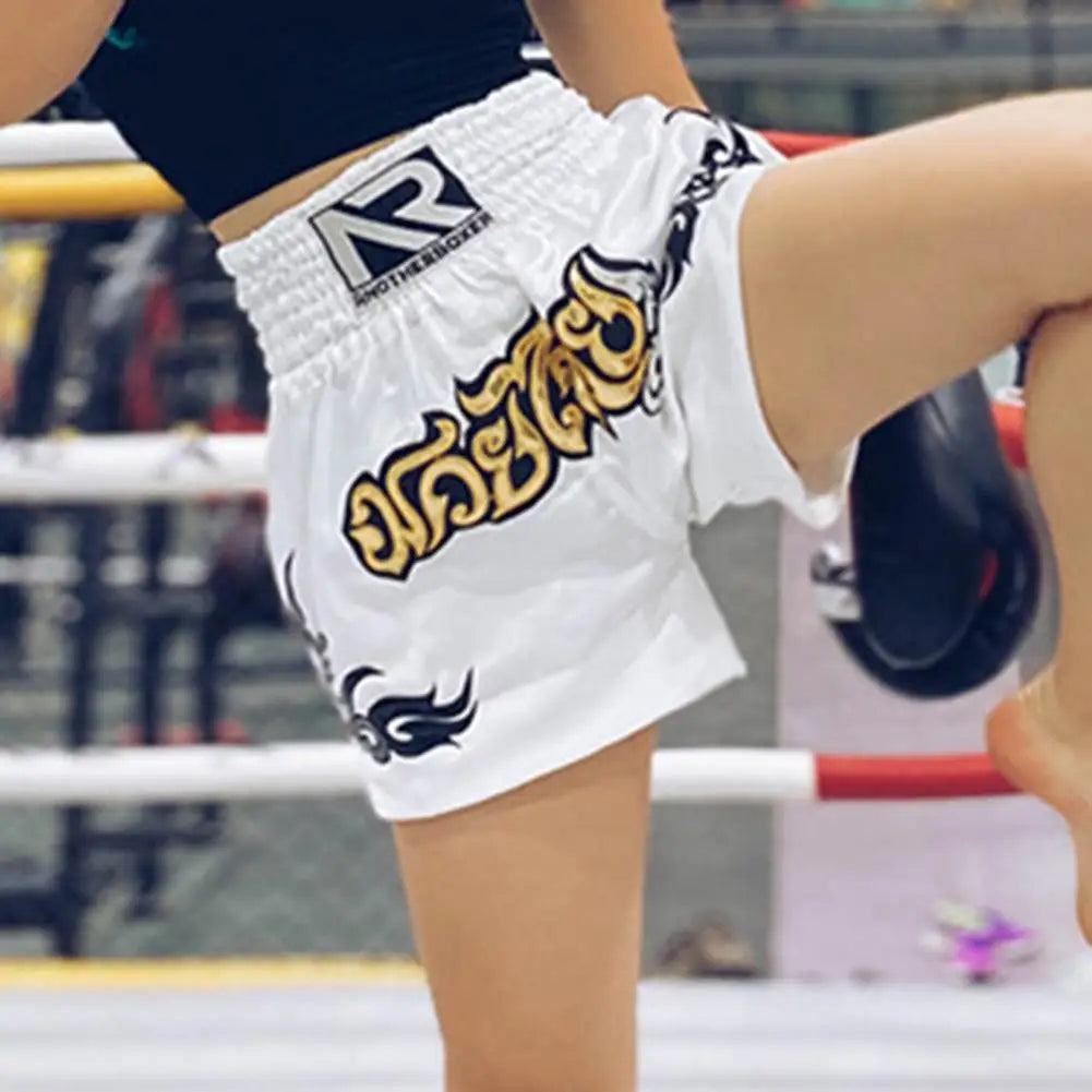 Adults Muay Thai Cord Design Kickboxing Shorts Boys Girls Martial Arts