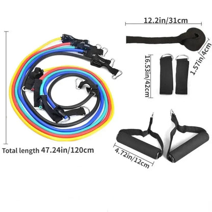 11pcs/Set Pull Rope, Resistance Bands, Portable Fitness Equipment, Ankle Strap, Chest Expander